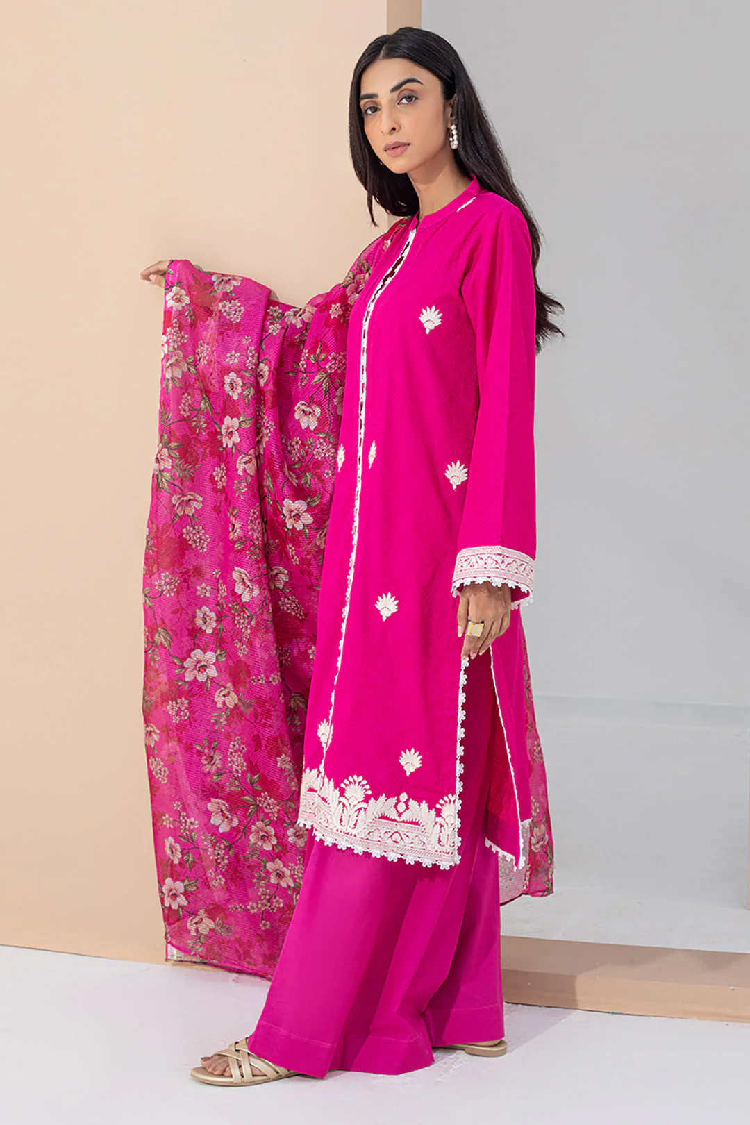 Embroidered Shirt Shalwar Dupatta - 0365 - Image 3