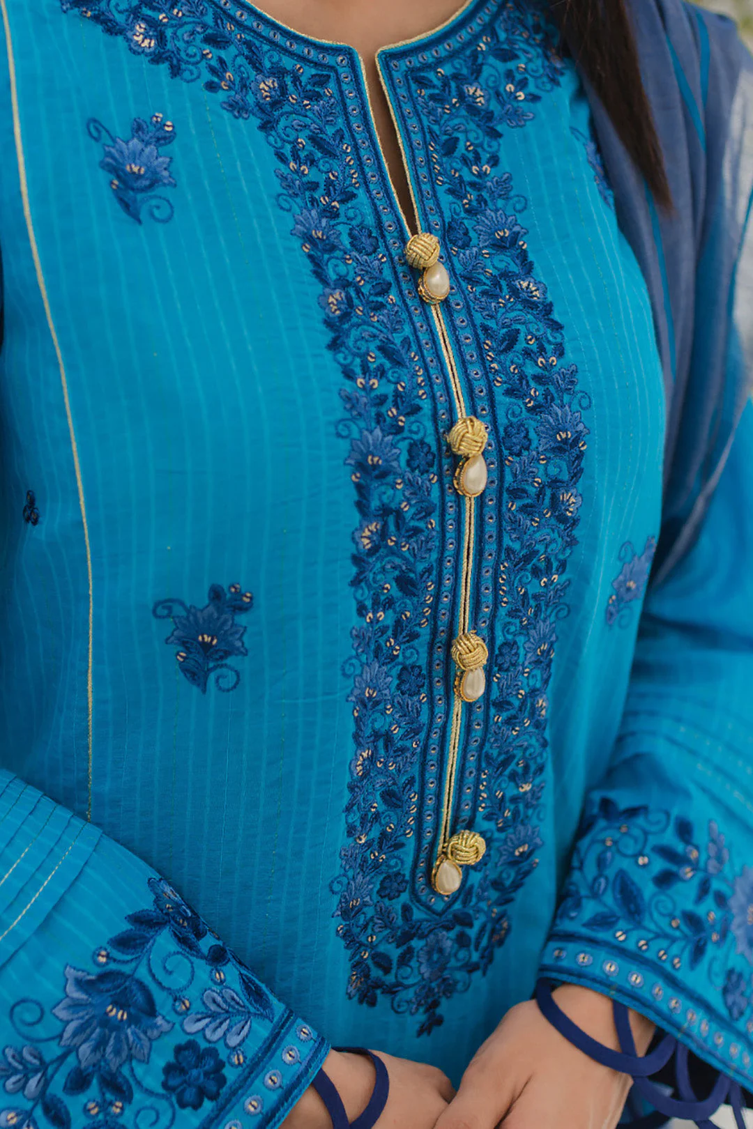 Embroidered Shirt Shalwar Dupatta - 0379 - Image 4