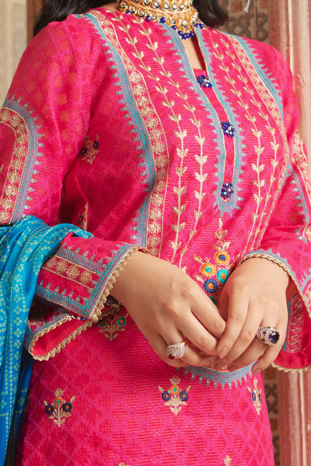 Embroidered Shirt Shalwar Dupatta - 0429 - Image 4