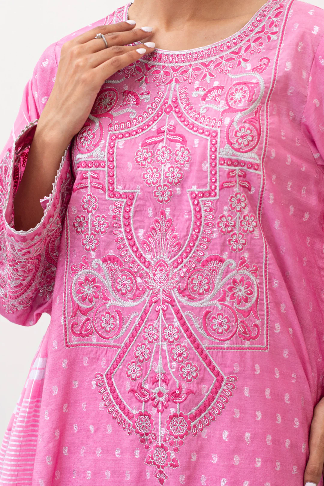 Embroidered Shirt Shalwar Dupatta - 0437 - Image 4