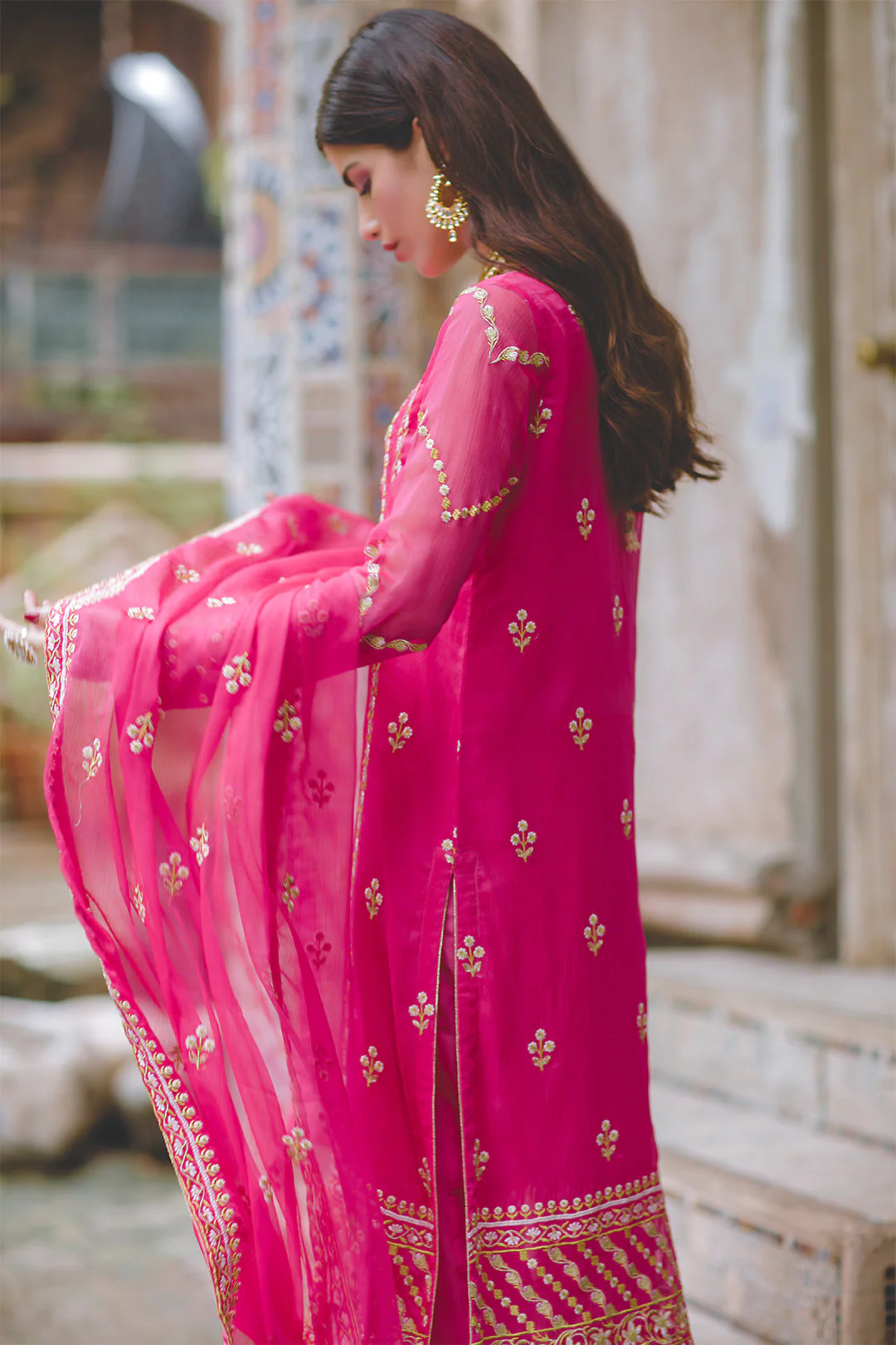 Embroidered Shirt Shalwar Dupatta - 0446 - Image 8