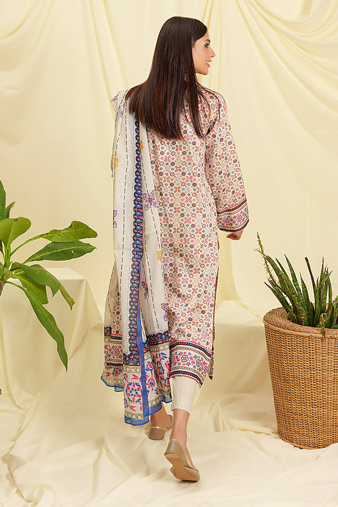 Embroidered Shirt Shalwar Dupatta - 0458 - Image 5