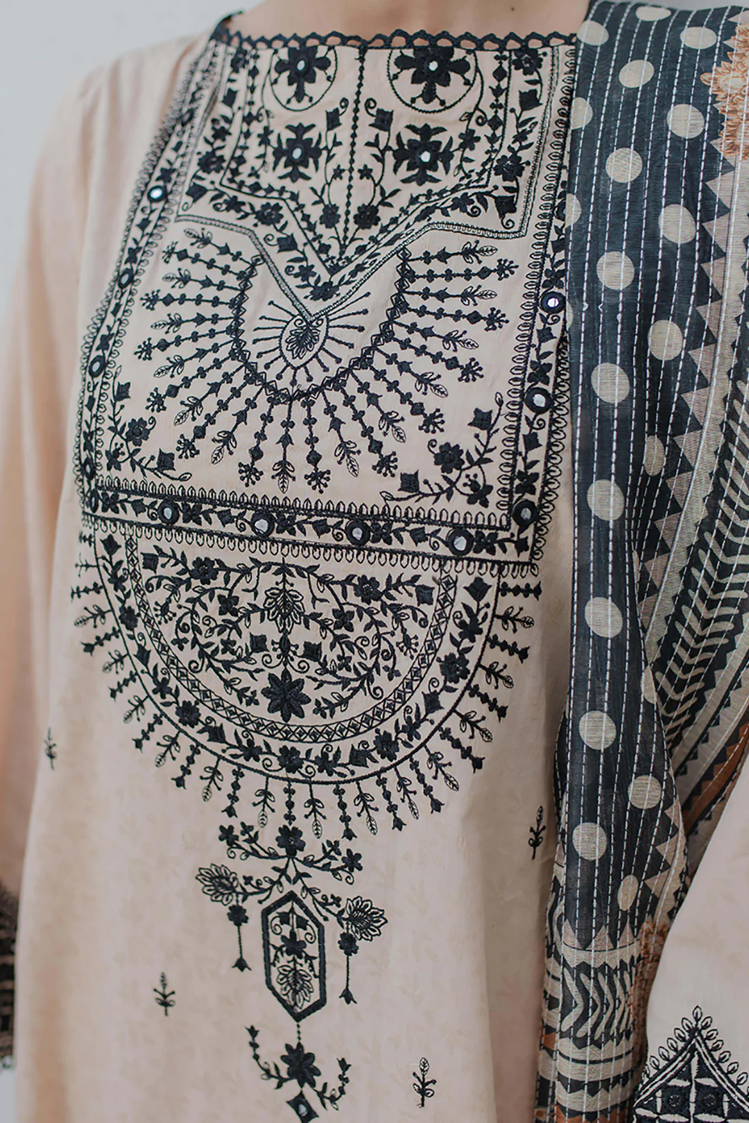 Embroidered Shirt Shalwar Dupatta - 0491 - Image 3