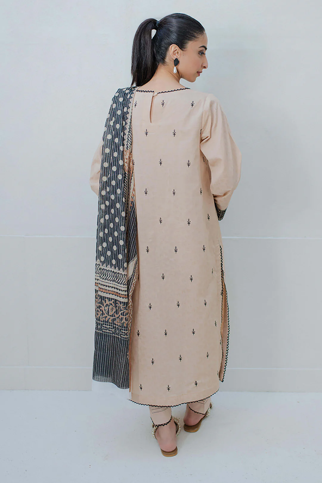 Embroidered Shirt Shalwar Dupatta - 0491 - Image 5