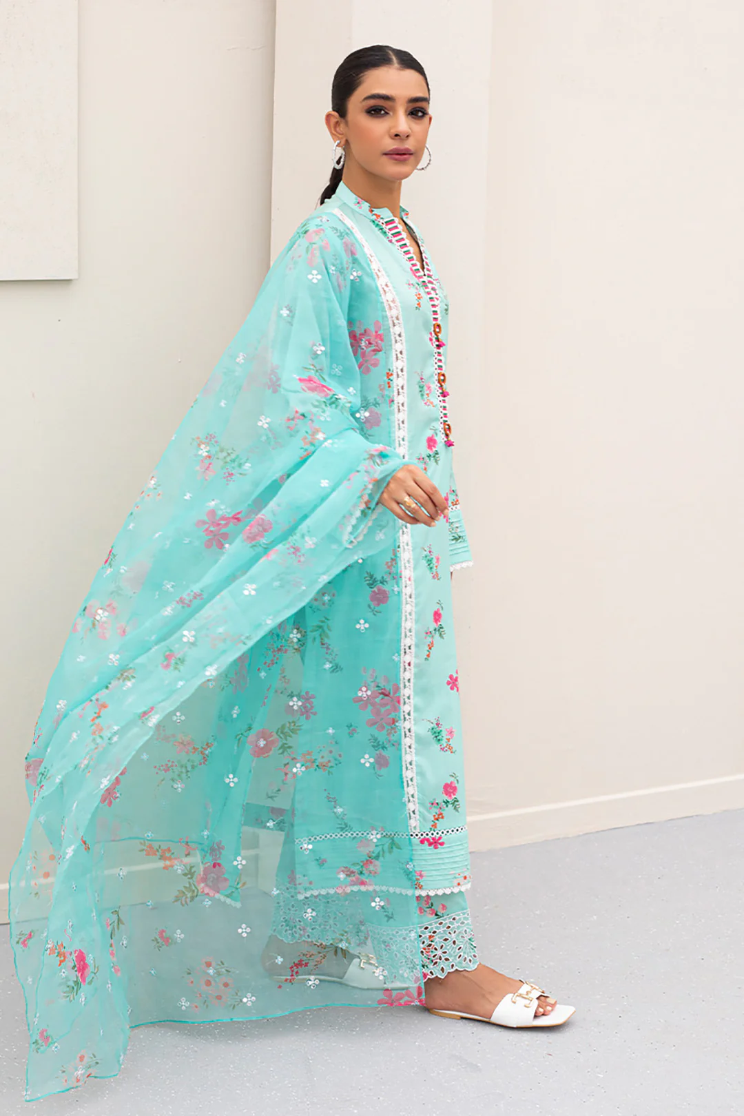 Embroidered Shirt Shalwar Dupatta - 0504 - Image 3