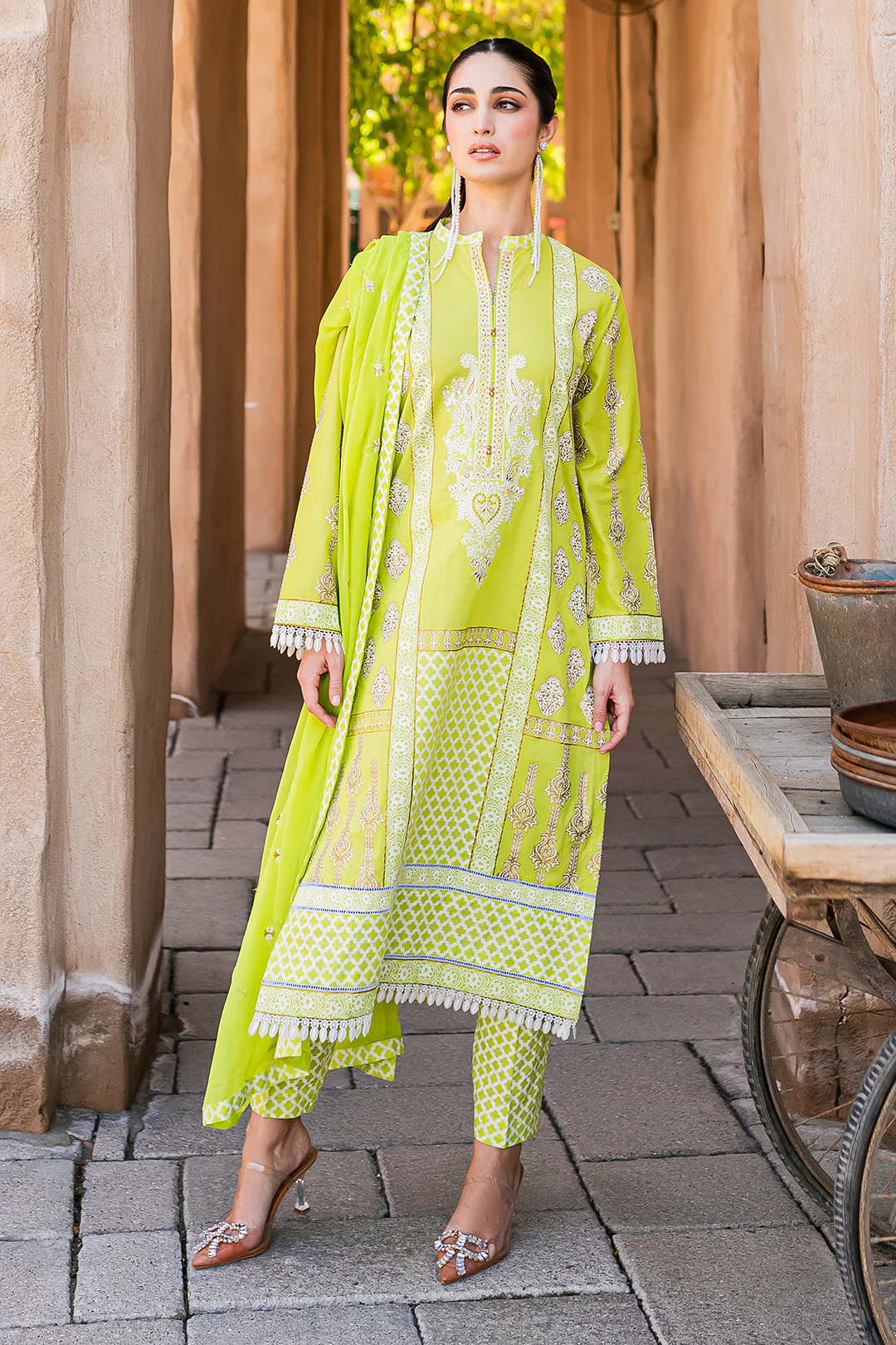 Embroidered Shirt Shalwar Dupatta - 0565 - Image 2