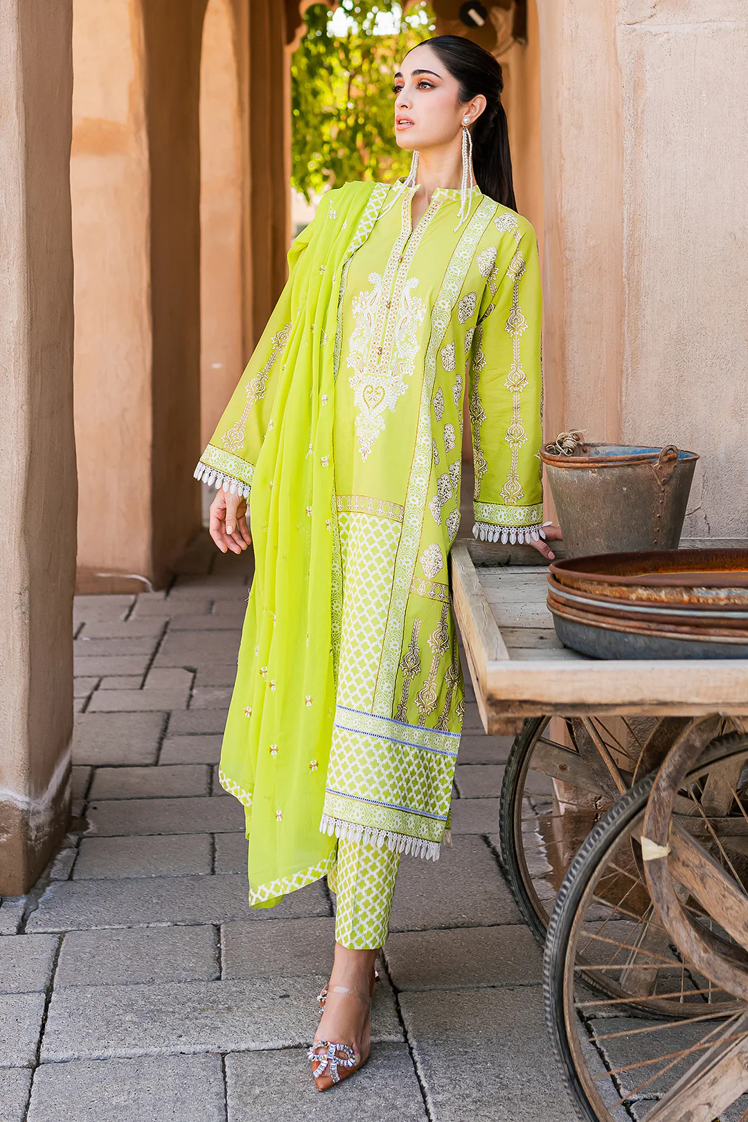Embroidered Shirt Shalwar Dupatta - 0565 - Image 6