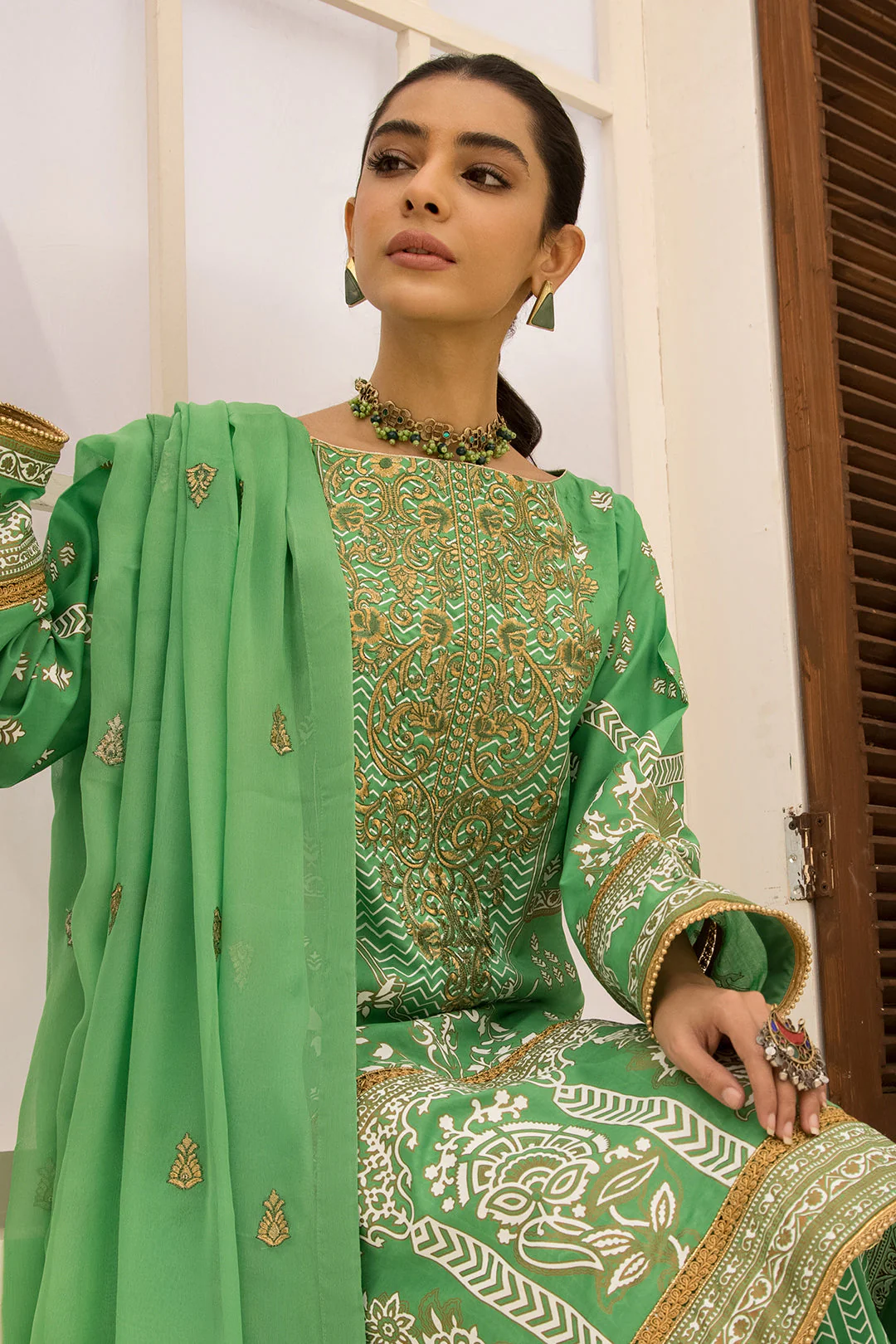 Embroidered Shirt Shalwar Dupatta - 0568