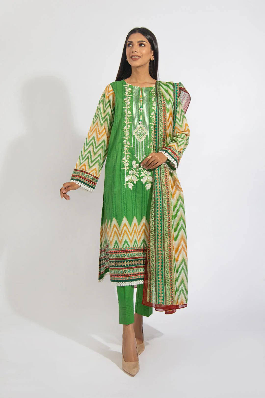 Embroidered Shirt Shalwar Dupatta - 0599