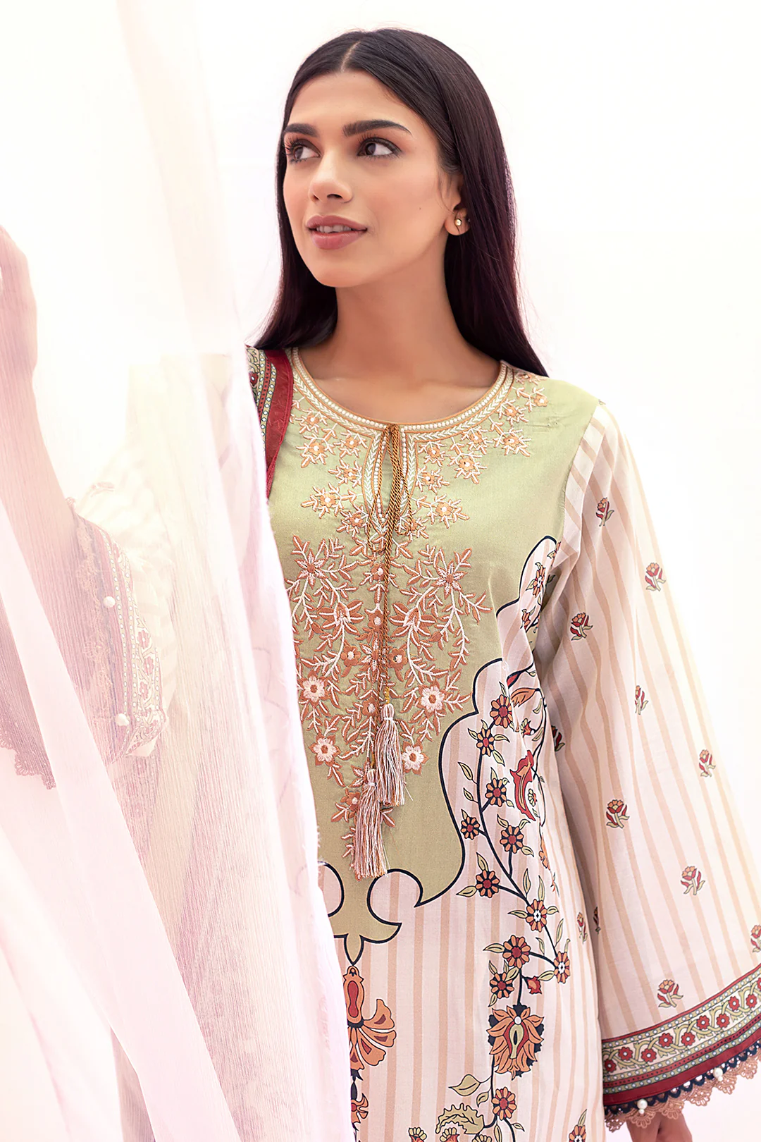 Embroidered Shirt Shalwar Dupatta - 0602 - Image 3
