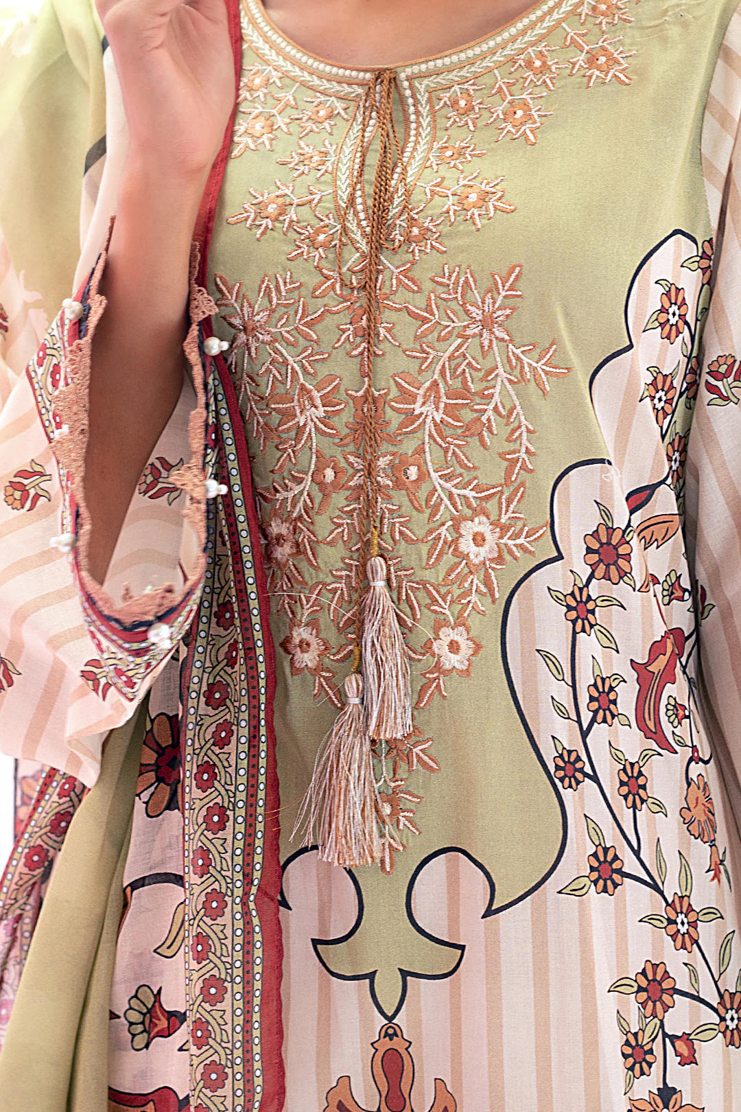 Embroidered Shirt Shalwar Dupatta - 0602 - Image 4