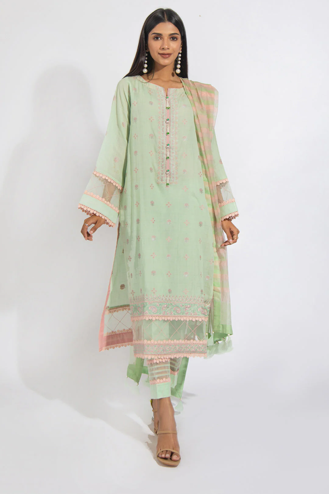 Embroidered Shirt Shalwar Dupatta - 0613 - Image 2