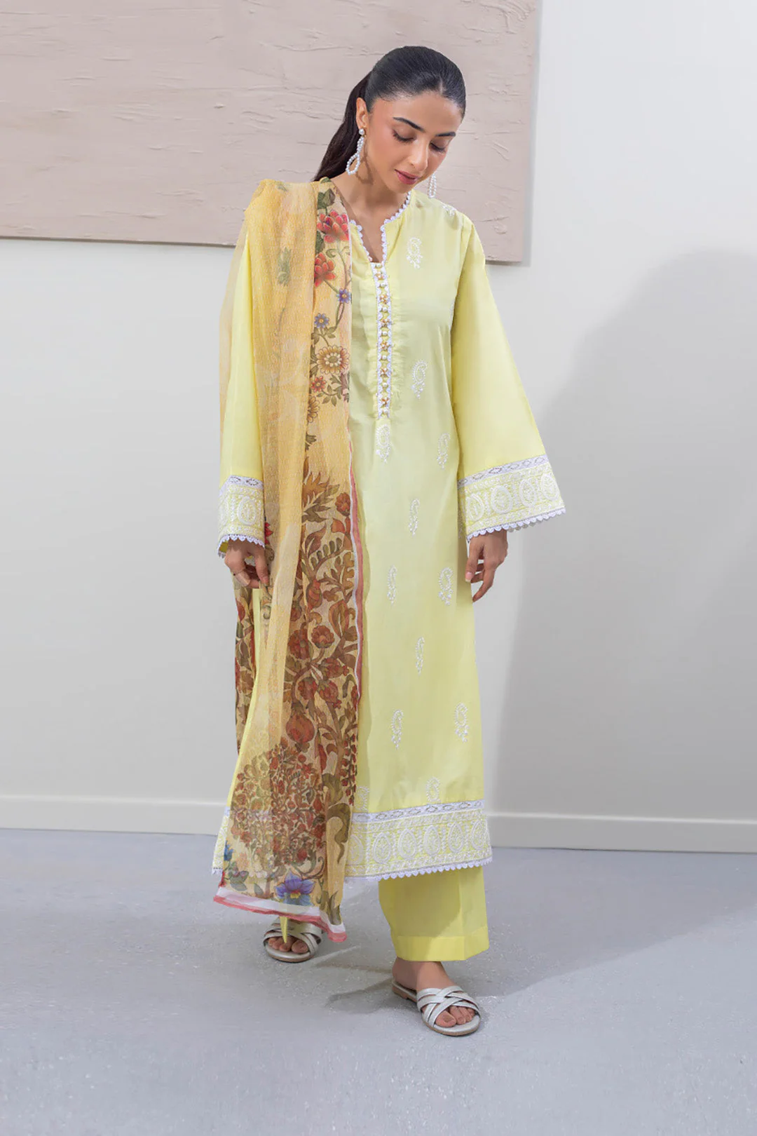 Embroidered Shirt Shalwar Dupatta - 0647 - Image 2