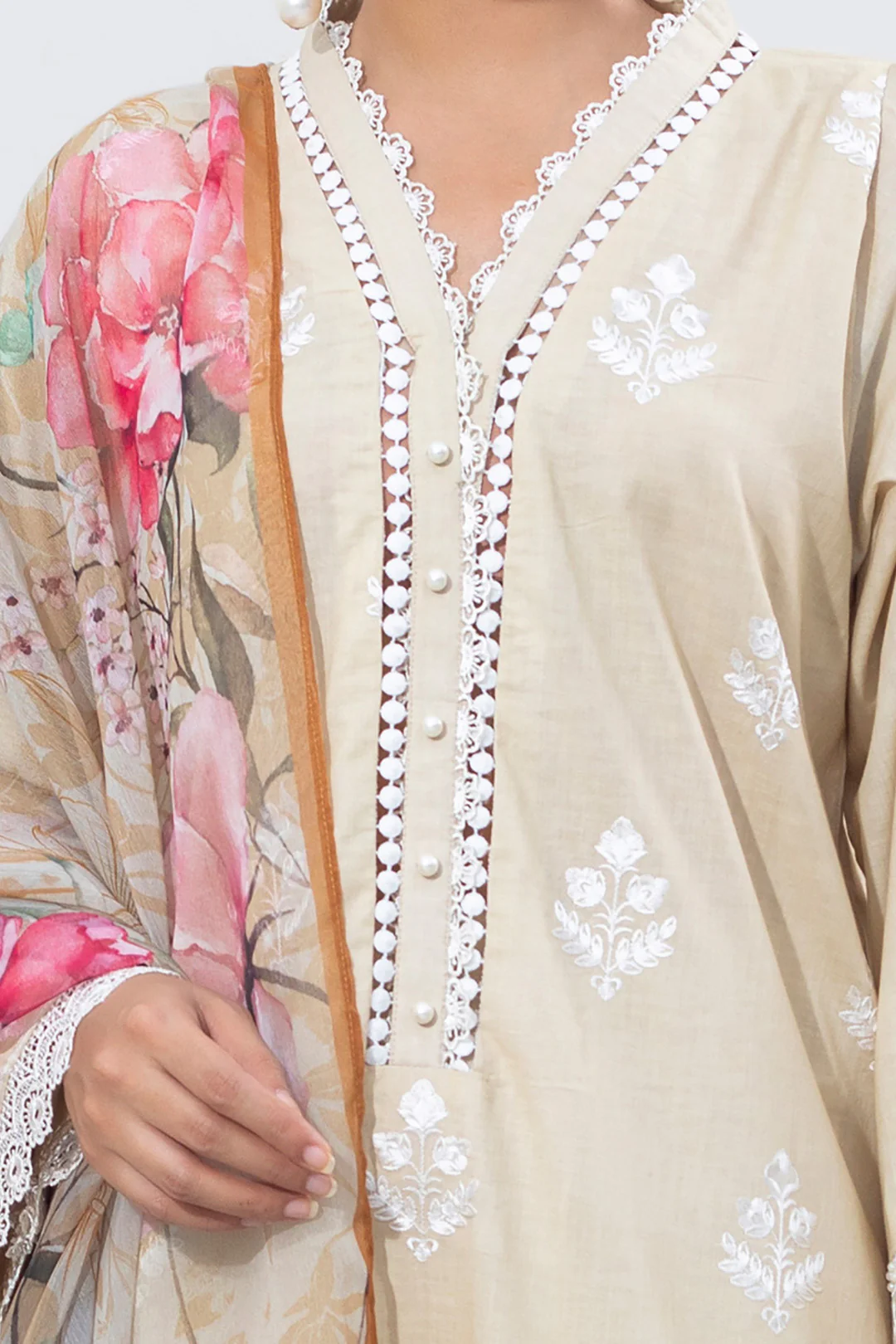 Embroidered Shirt Shalwar Dupatta - 0648 - Image 4