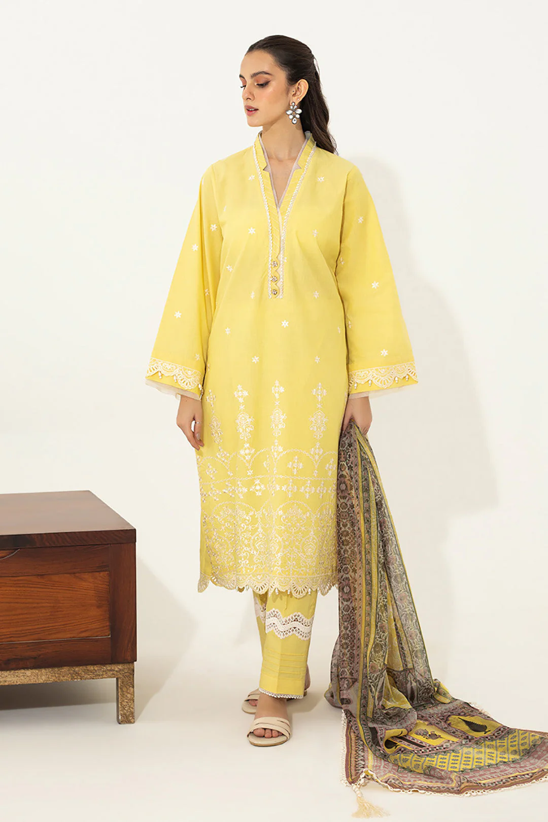 Embroidered Shirt Shalwar Dupatta - 0651 - Image 3