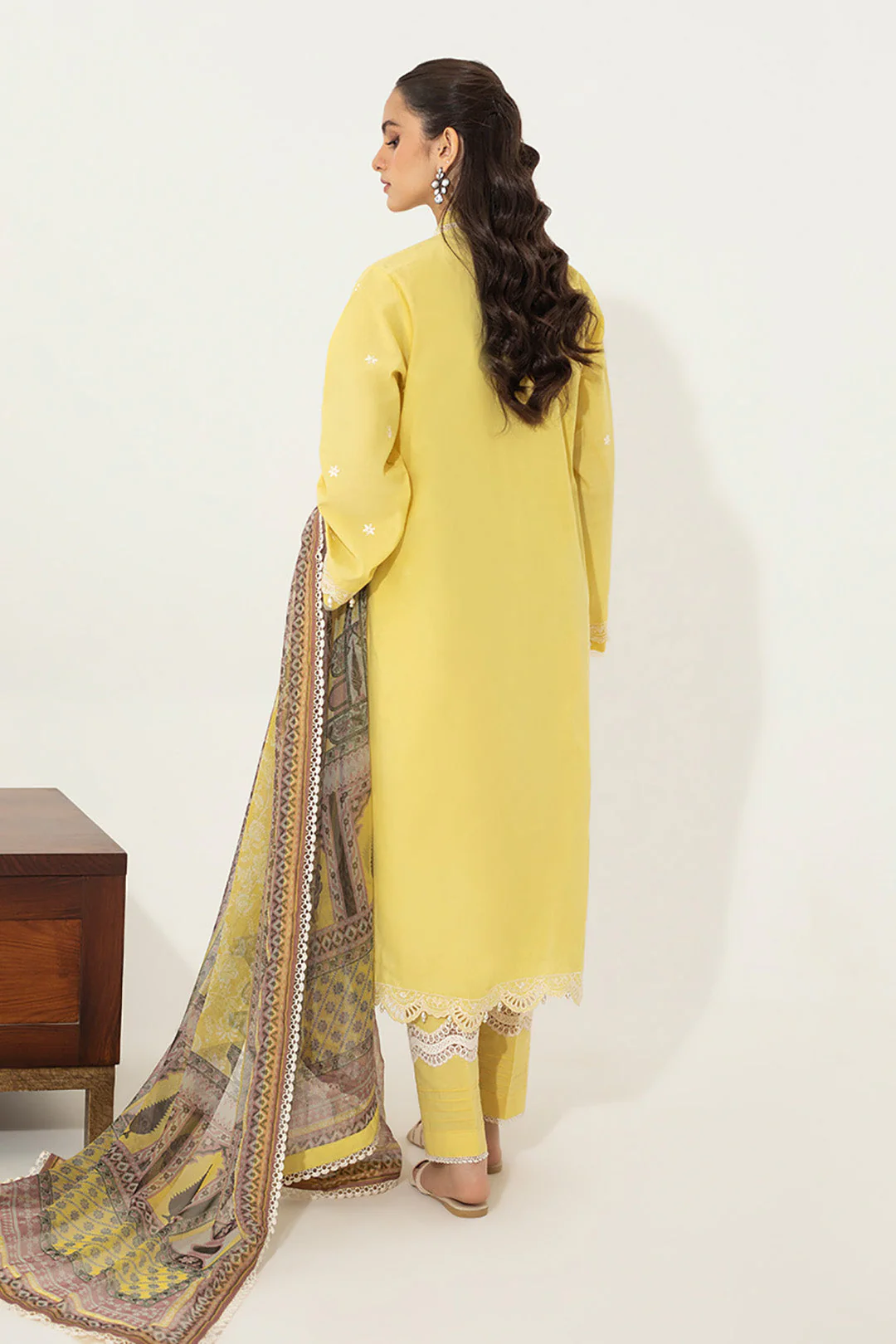 Embroidered Shirt Shalwar Dupatta - 0651 - Image 5