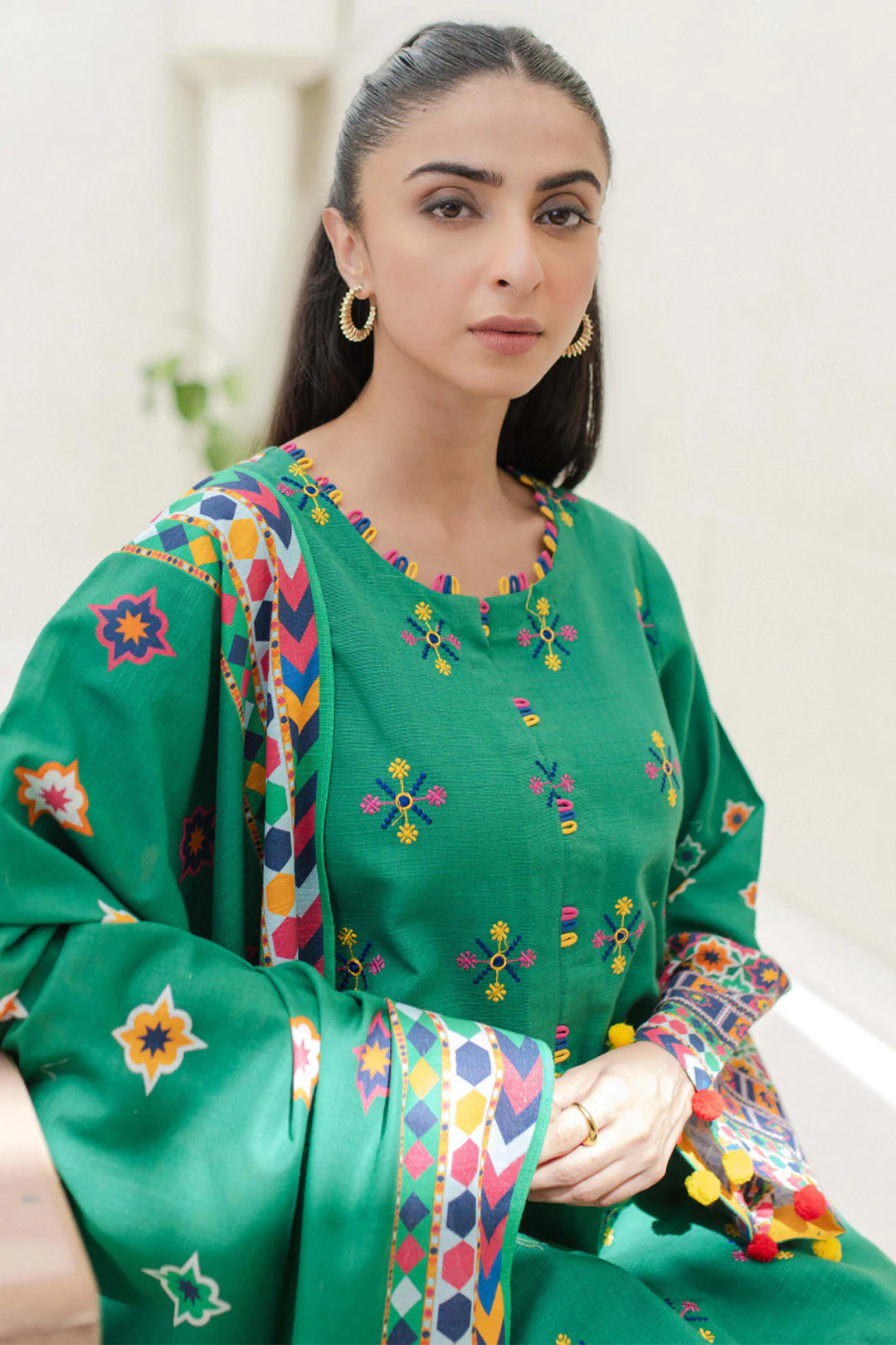 Embroidered Shirt Shalwar Dupatta - 0690 - Image 2