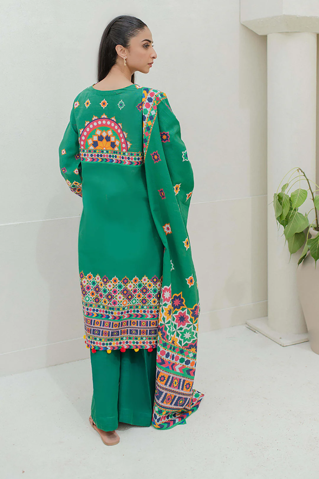 Embroidered Shirt Shalwar Dupatta - 0690 - Image 5