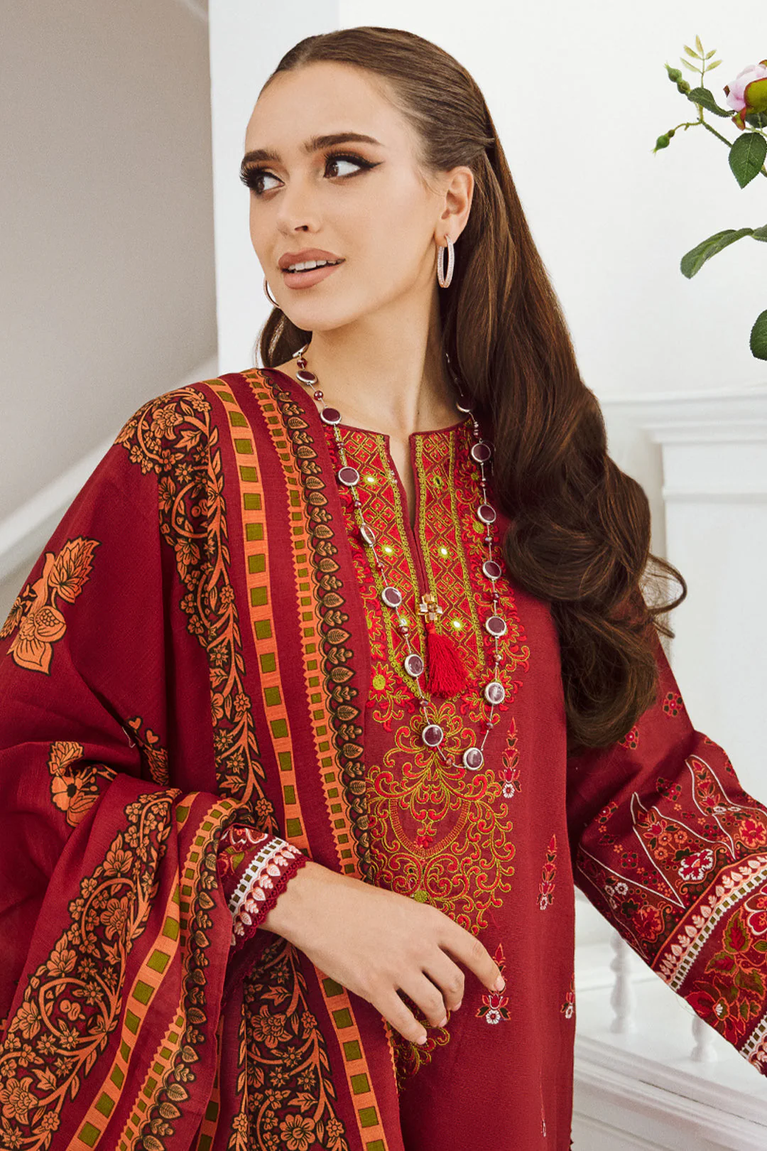 Embroidered Shirt Shalwar Dupatta - 0691 - Image 2