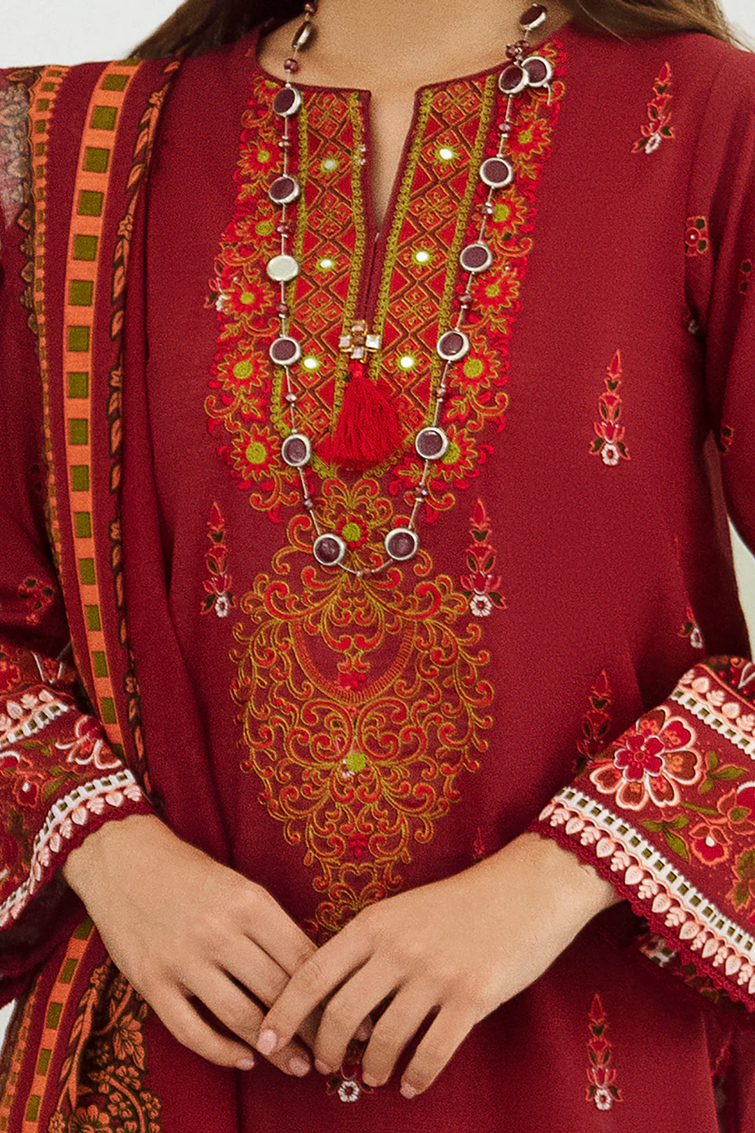 Embroidered Shirt Shalwar Dupatta - 0691 - Image 4