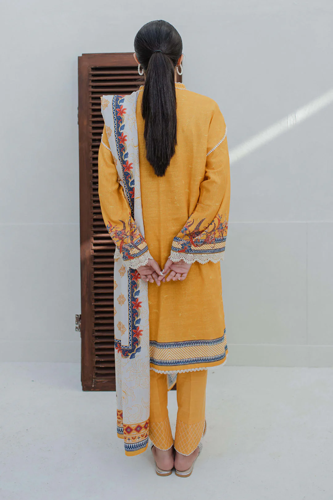 Embroidered Shirt Shalwar Dupatta - 0692 - Image 5
