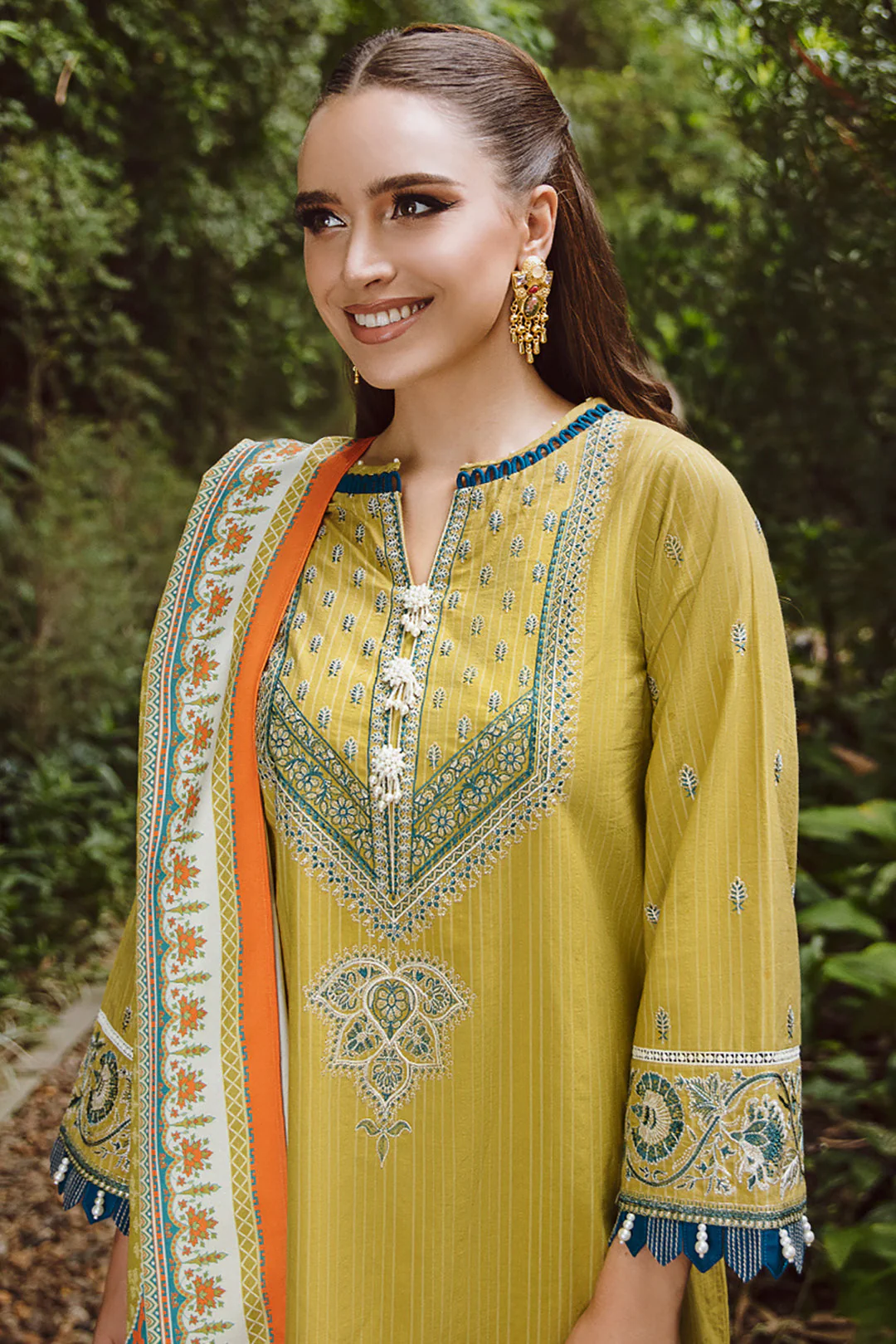 Embroidered Shirt Shalwar Dupatta - 0695 - Image 2