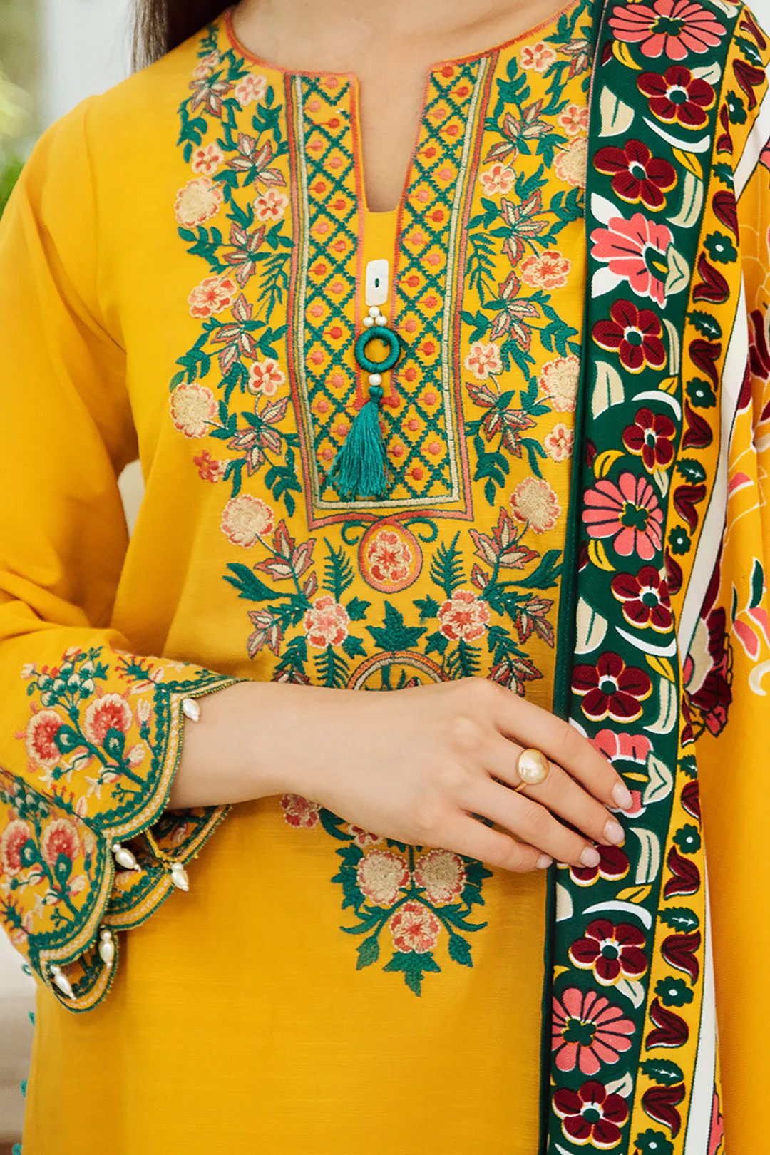 Embroidered Shirt Shalwar Dupatta - 0696 - Image 4