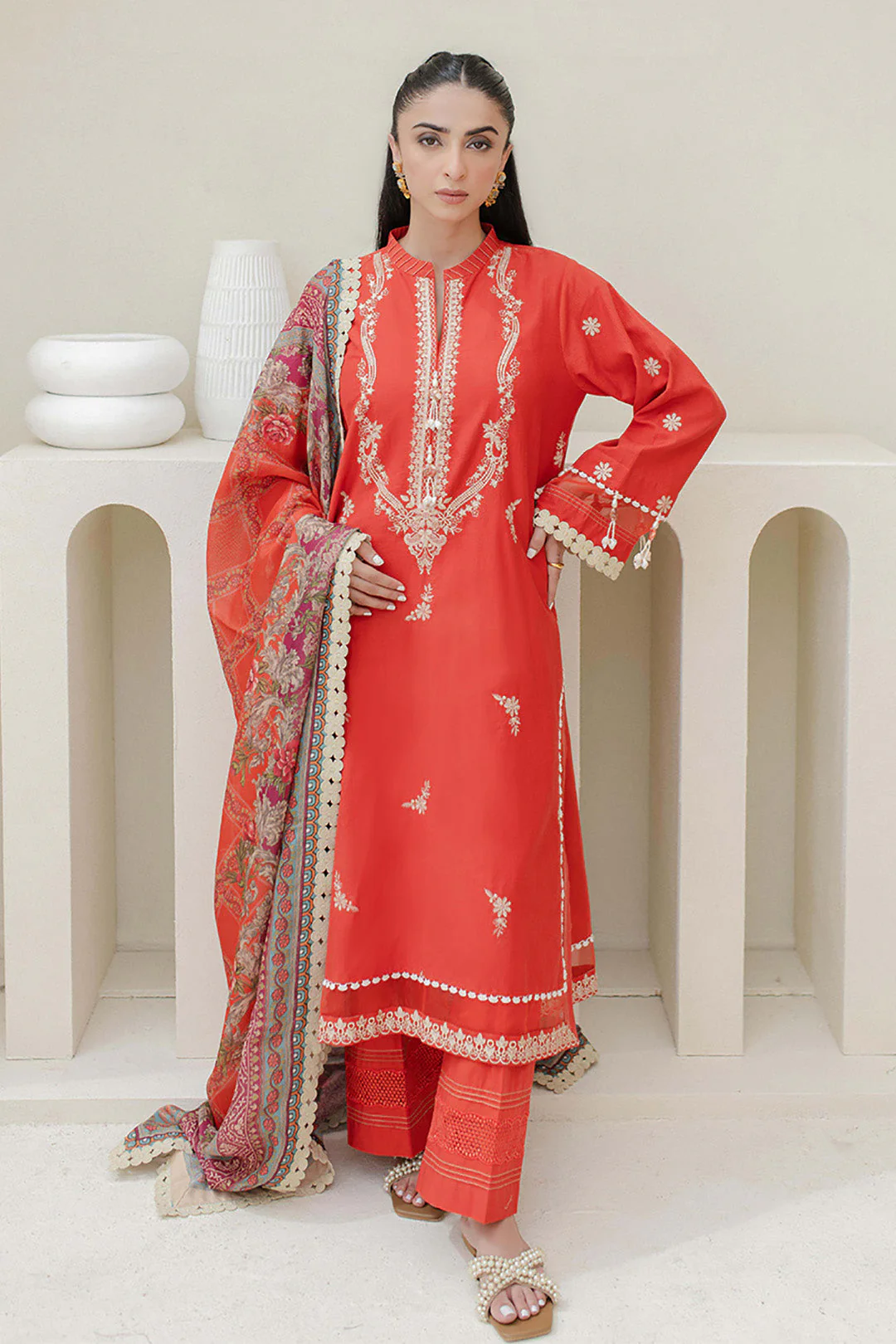Embroidered Shirt Shalwar Dupatta - 0697 - Image 2