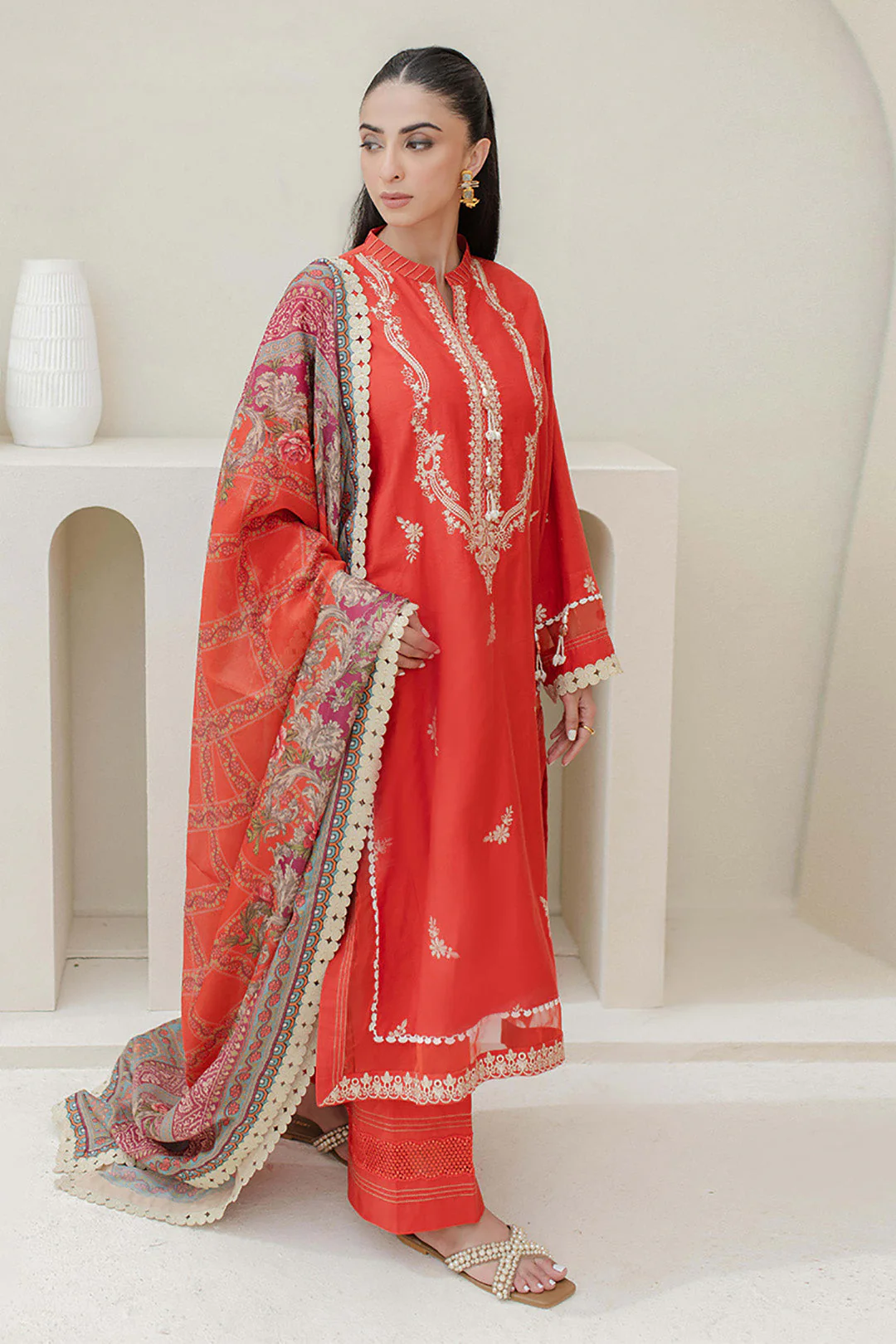 Embroidered Shirt Shalwar Dupatta - 0697 - Image 3
