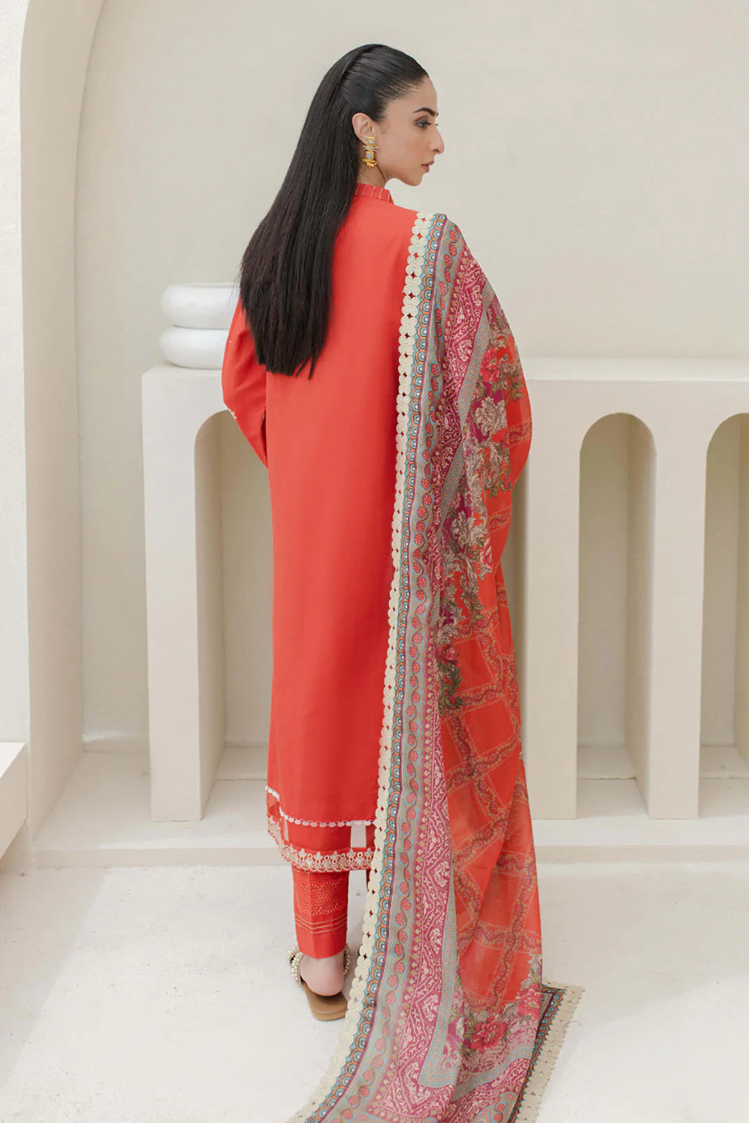 Embroidered Shirt Shalwar Dupatta - 0697 - Image 5