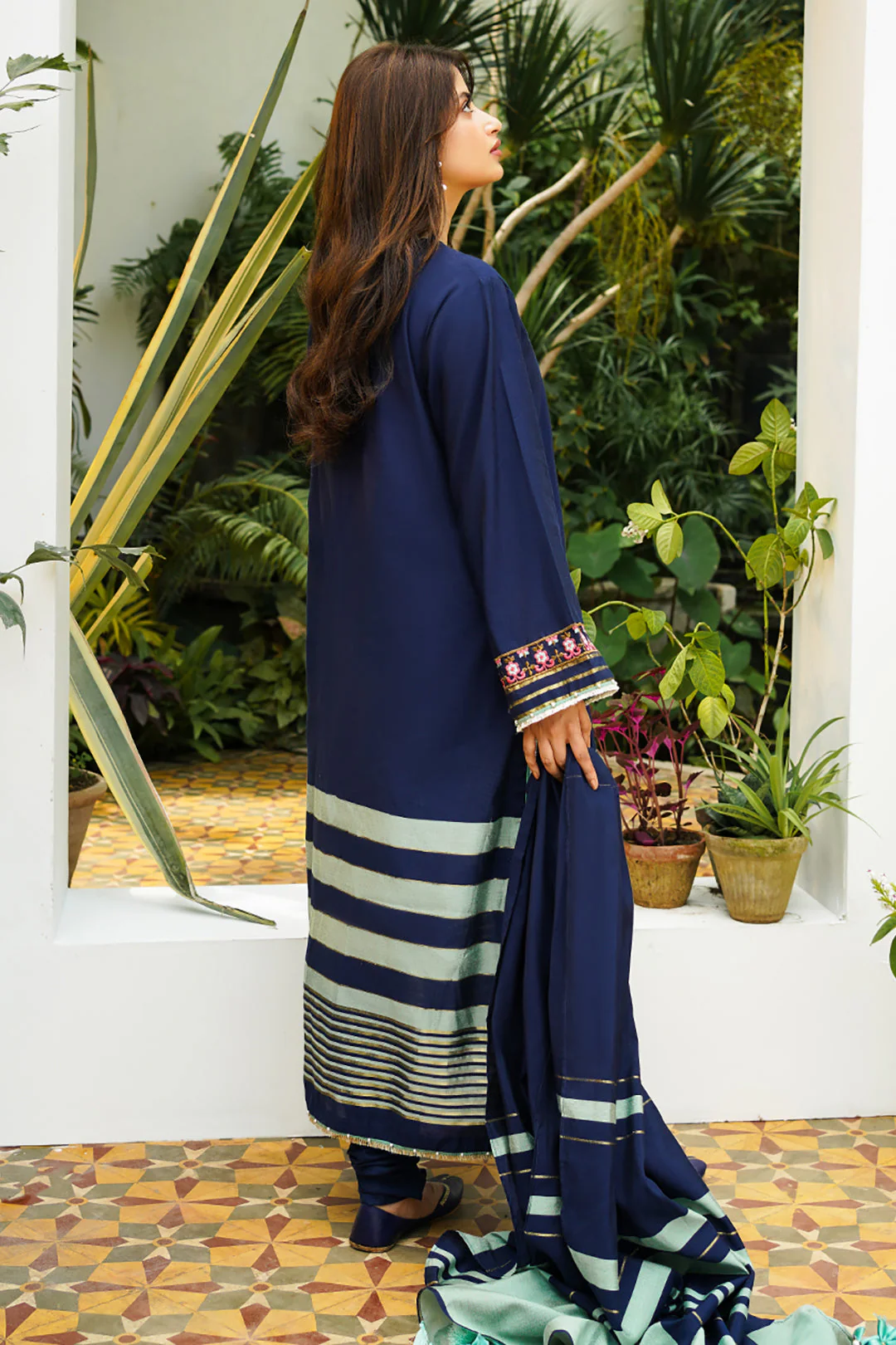 Embroidered Shirt Shalwar Dupatta - 0702 - Image 8
