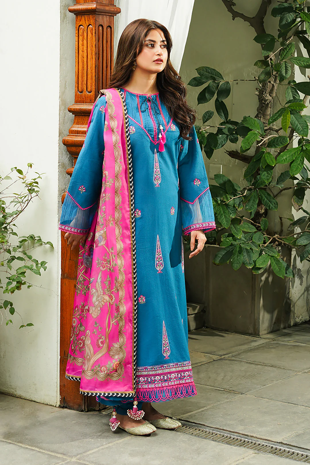 Embroidered Shirt Shalwar Dupatta - 0703 - Image 5