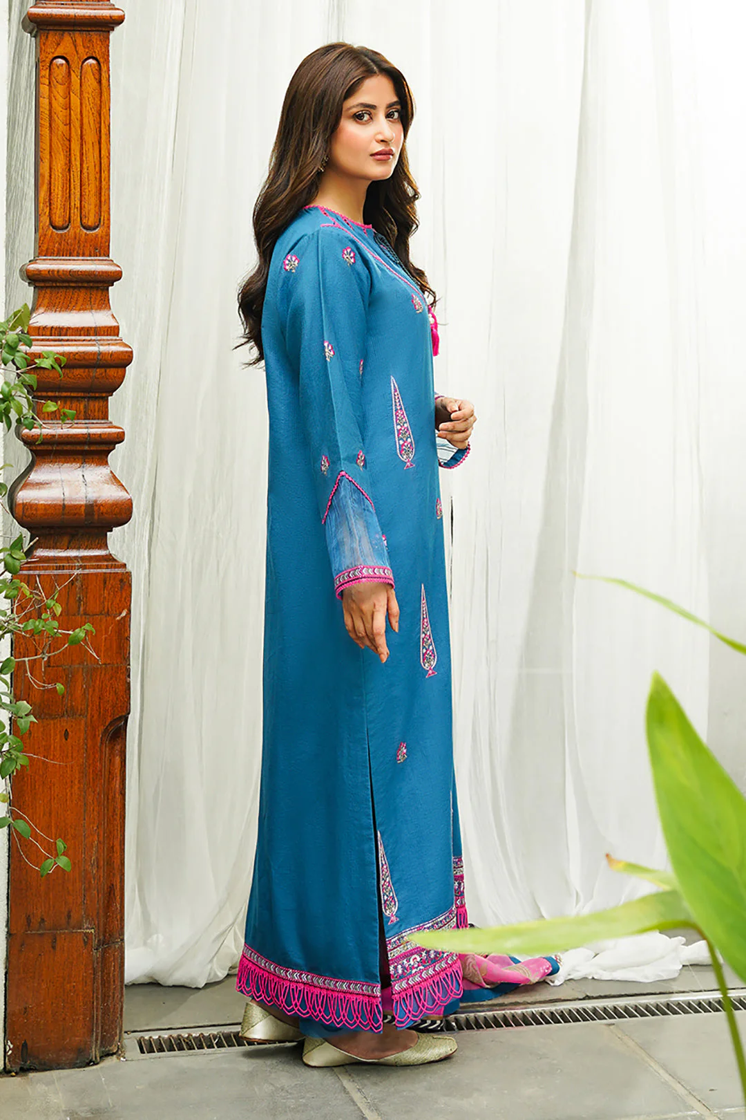 Embroidered Shirt Shalwar Dupatta - 0703 - Image 7