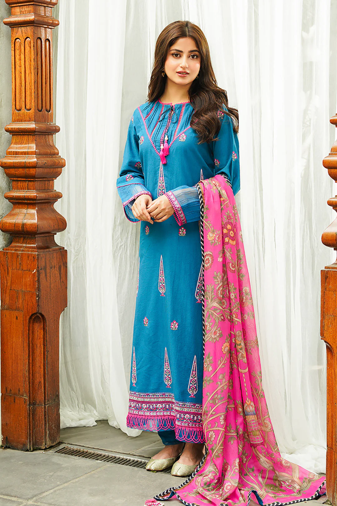 Embroidered Shirt Shalwar Dupatta - 0703 - Image 8
