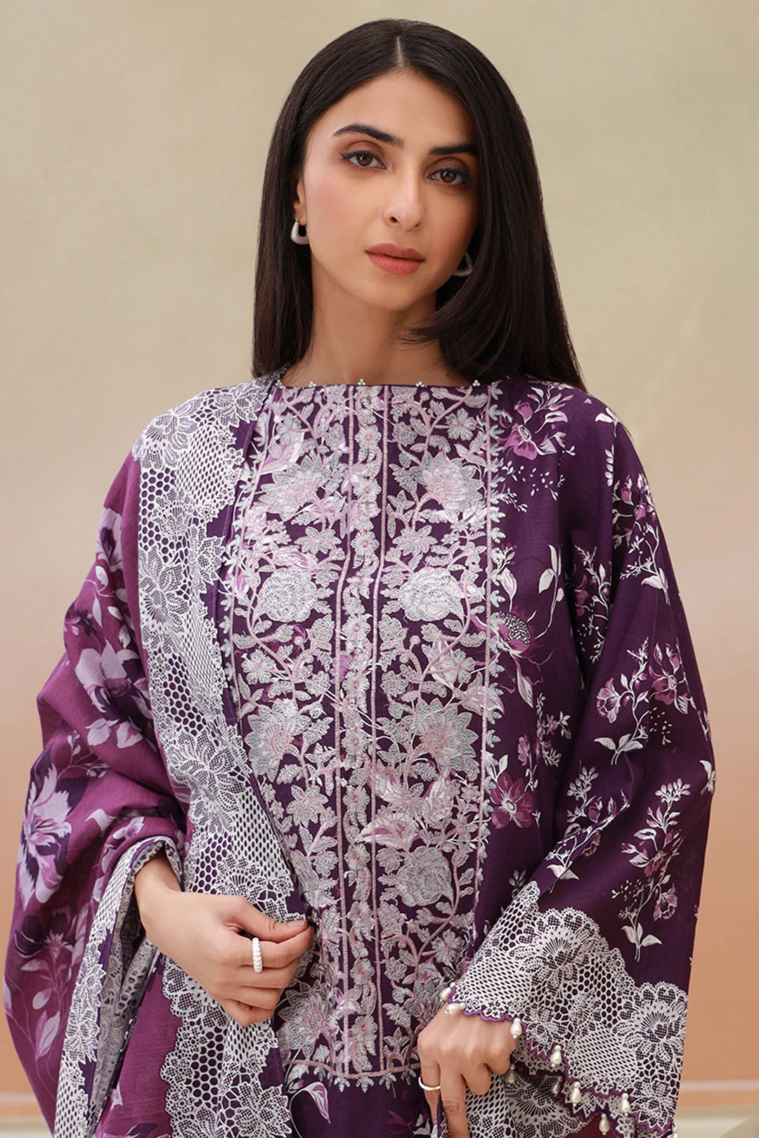 Embroidered Shirt Shalwar Dupatta - 0761 - Image 2