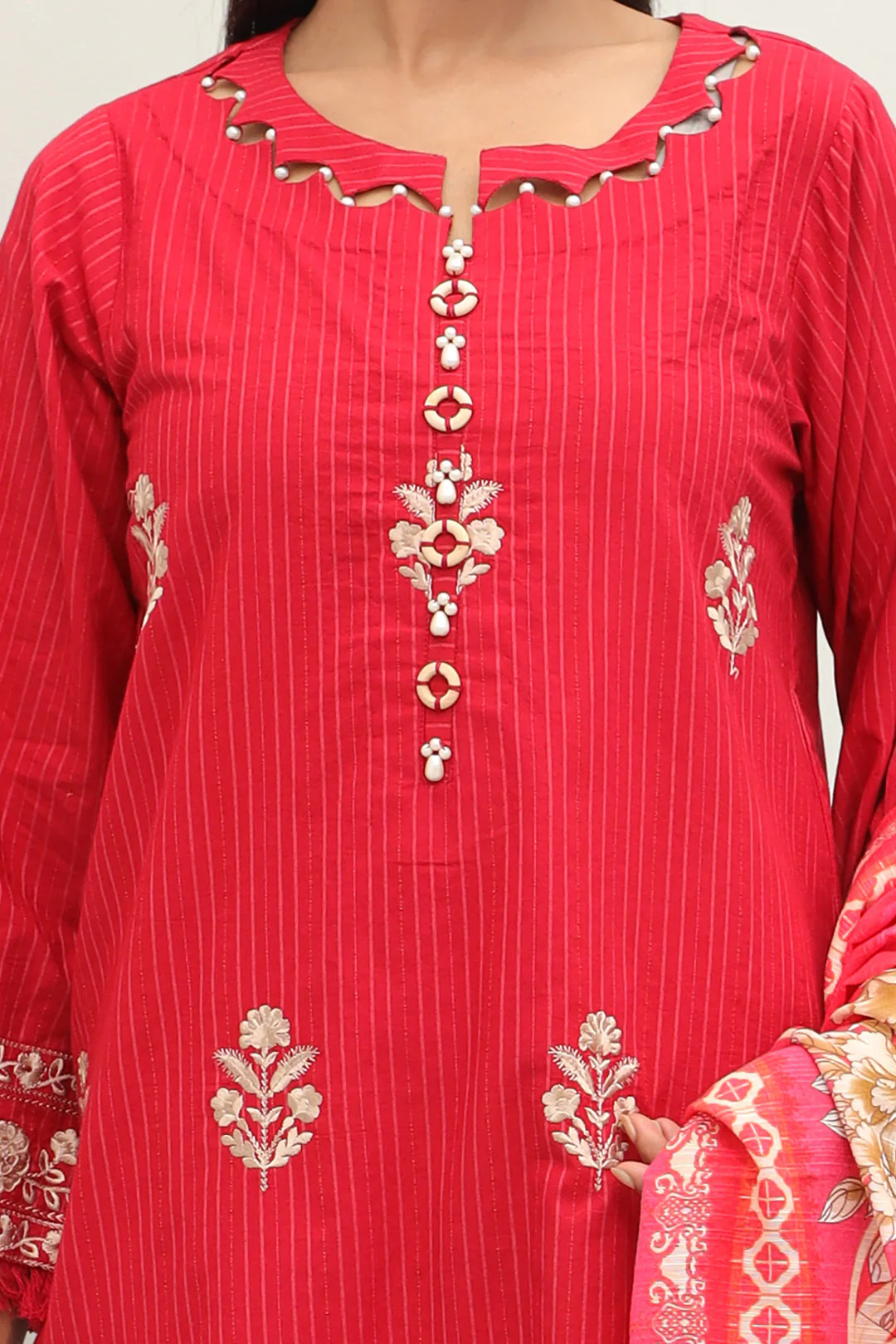 Embroidered Shirt Shalwar Dupatta - 0771 - Image 4