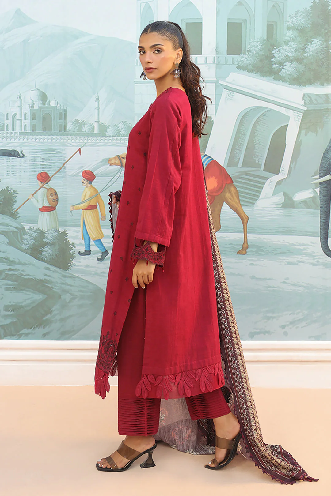 Embroidered Shirt Shalwar Dupatta - 0774 - Image 3