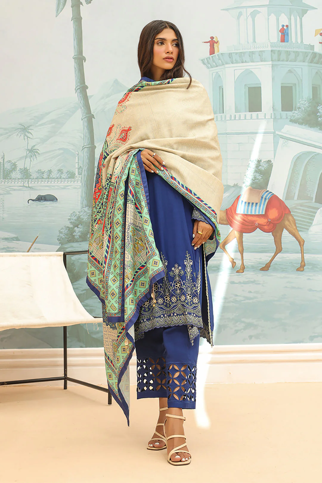 Embroidered Shirt Shalwar Dupatta - 0777 - Image 2