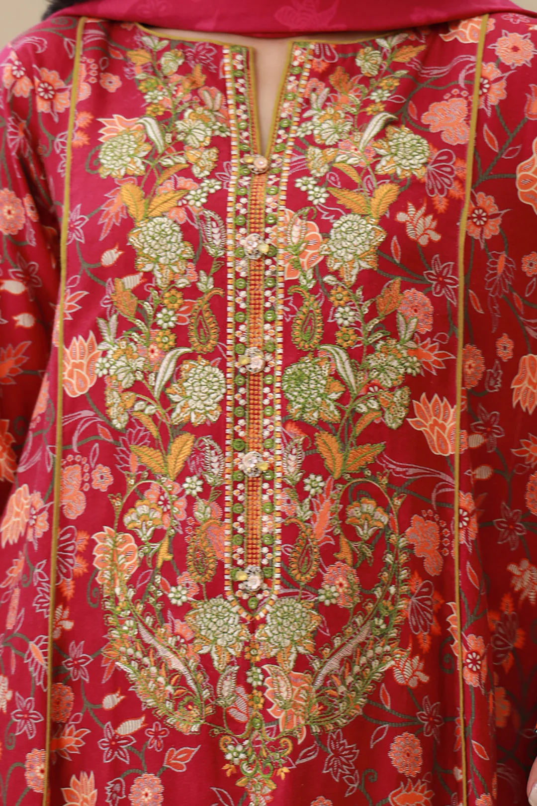 Embroidered Shirt Shalwar Dupatta - 0838 - Image 4