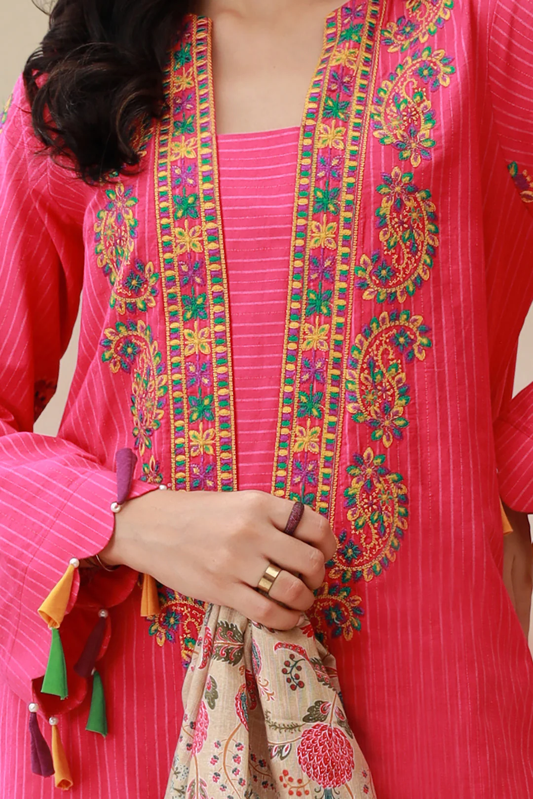 Embroidered Shirt Shalwar Dupatta - 0842 - Image 4