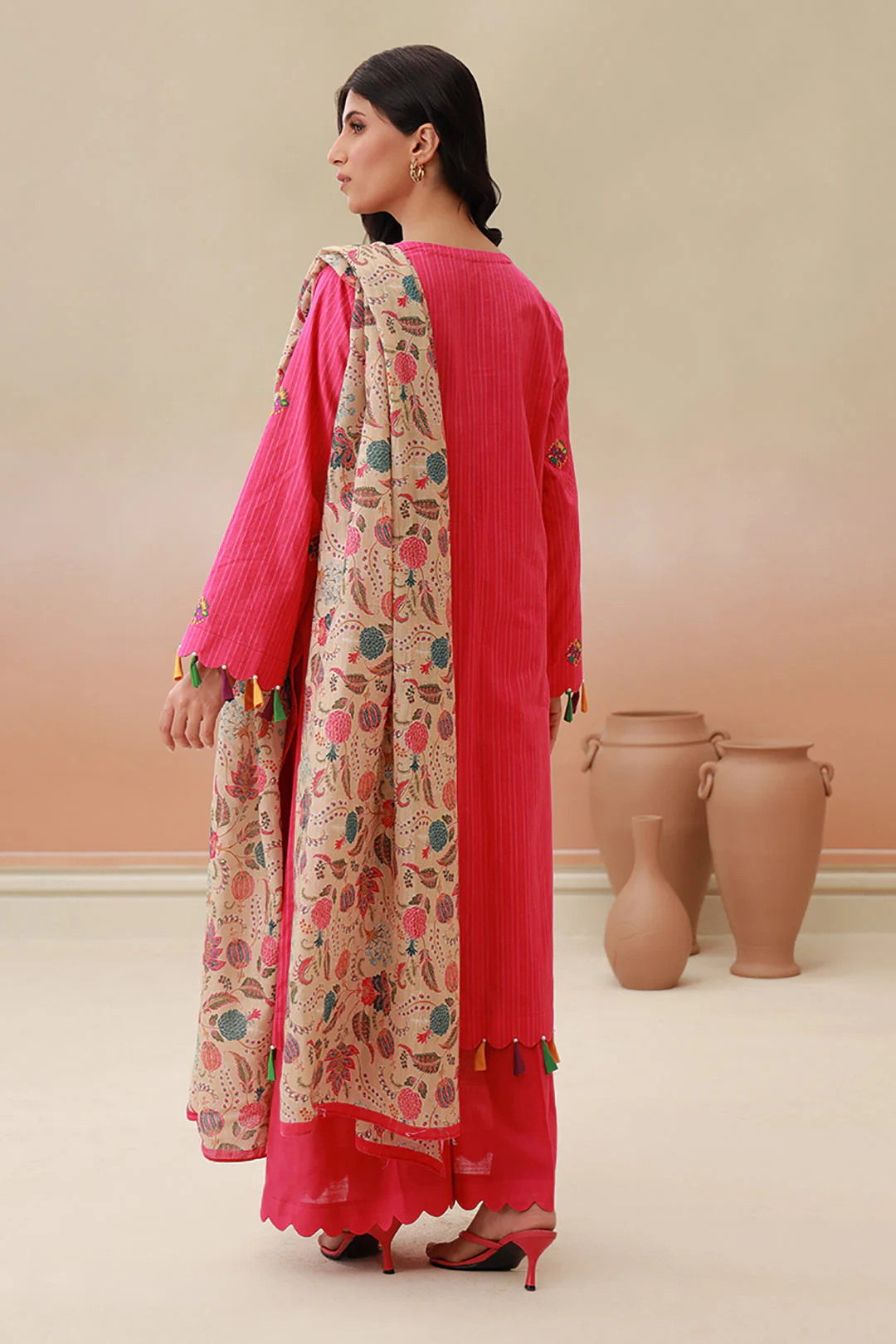 Embroidered Shirt Shalwar Dupatta - 0842 - Image 5