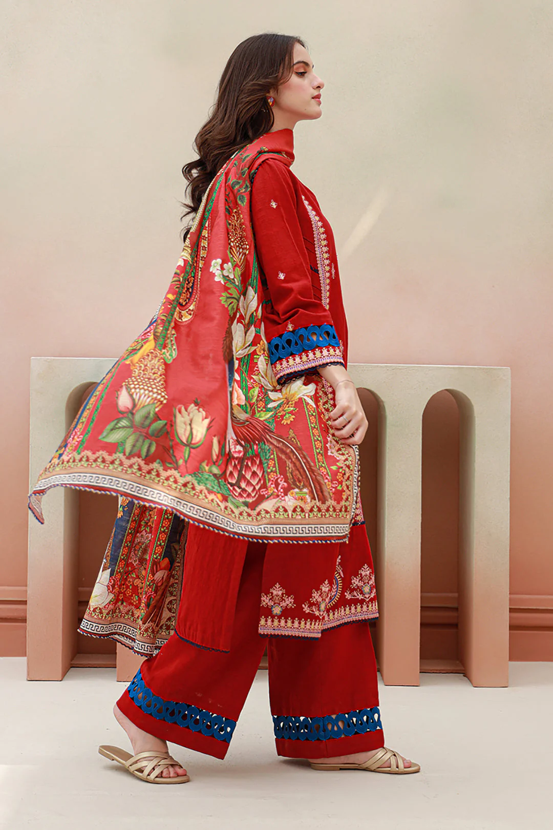 Embroidered Shirt Shalwar Dupatta - 0848 - Image 3