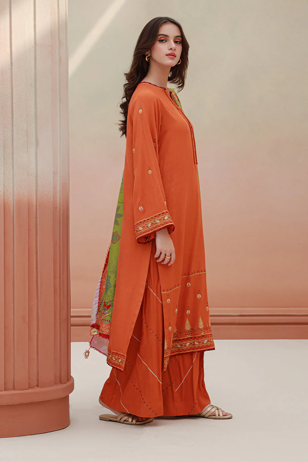 Embroidered Shirt Shalwar Dupatta - 0849 - Image 3
