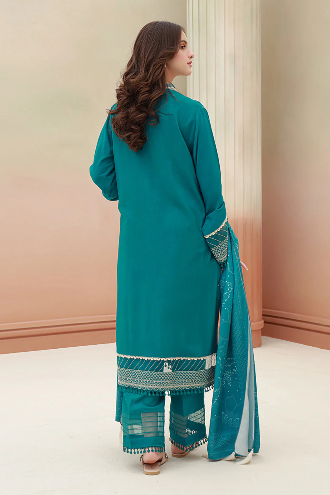 Embroidered Shirt Shalwar Dupatta - 0855 - Image 5