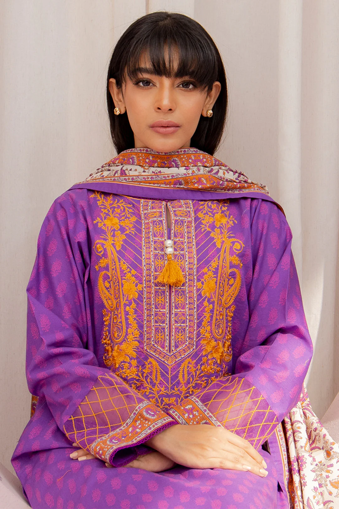 Embroidered Shirt Shalwar Dupatta - 0892 - Image 2