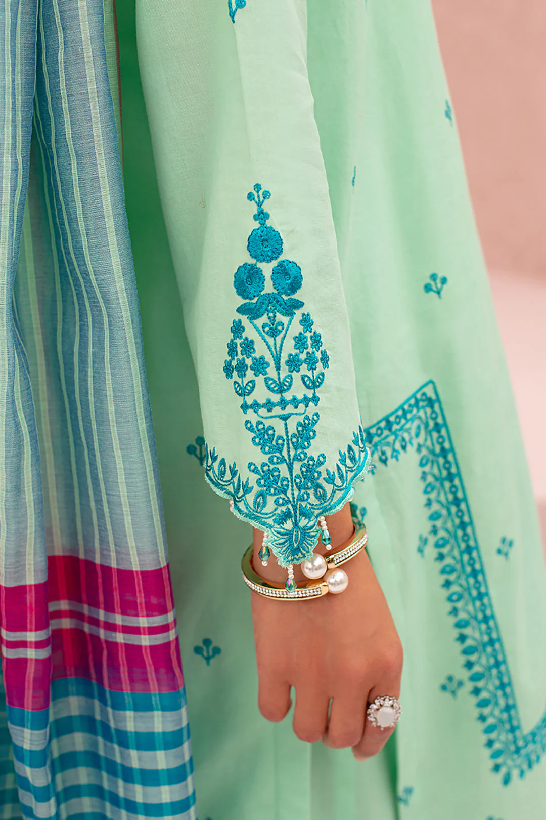 Embroidered Shirt Shalwar Dupatta - 0900 - Image 3