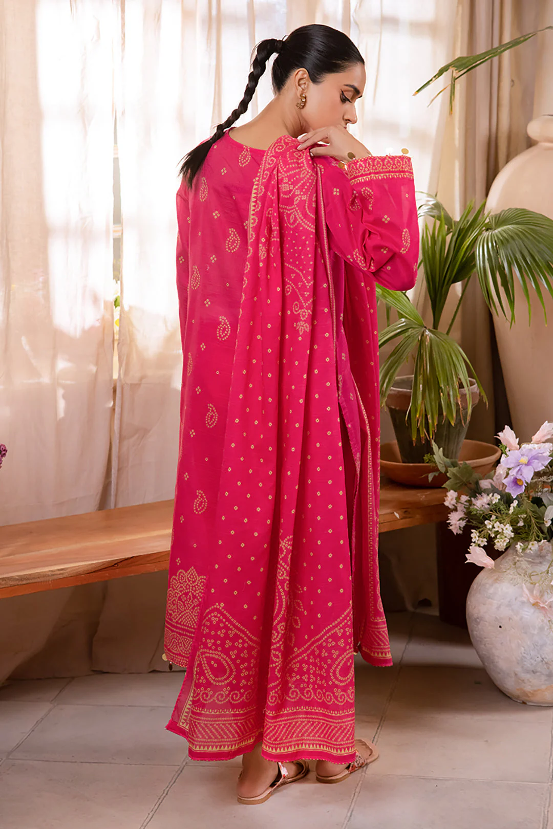 Embroidered Shirt Shalwar Dupatta - 1100 - Image 3
