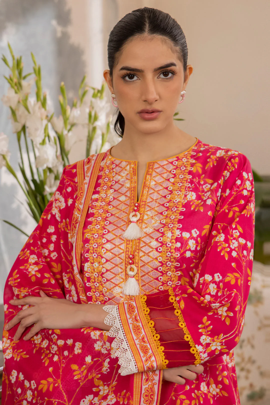 Embroidered Shirt Shalwar Dupatta - 1102 - Image 2