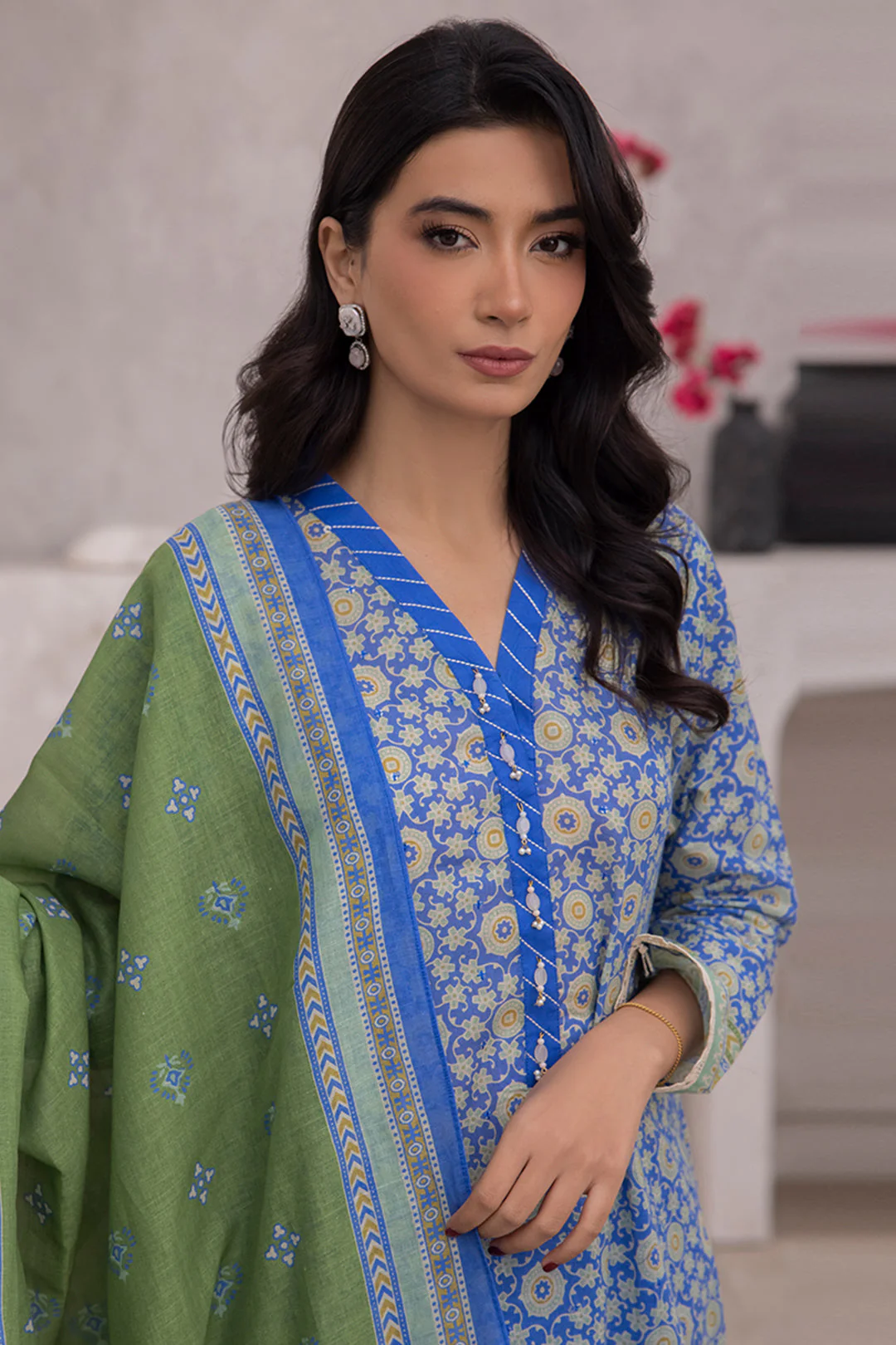 Embroidered Shirt Shalwar Dupatta - 1104 - Image 2