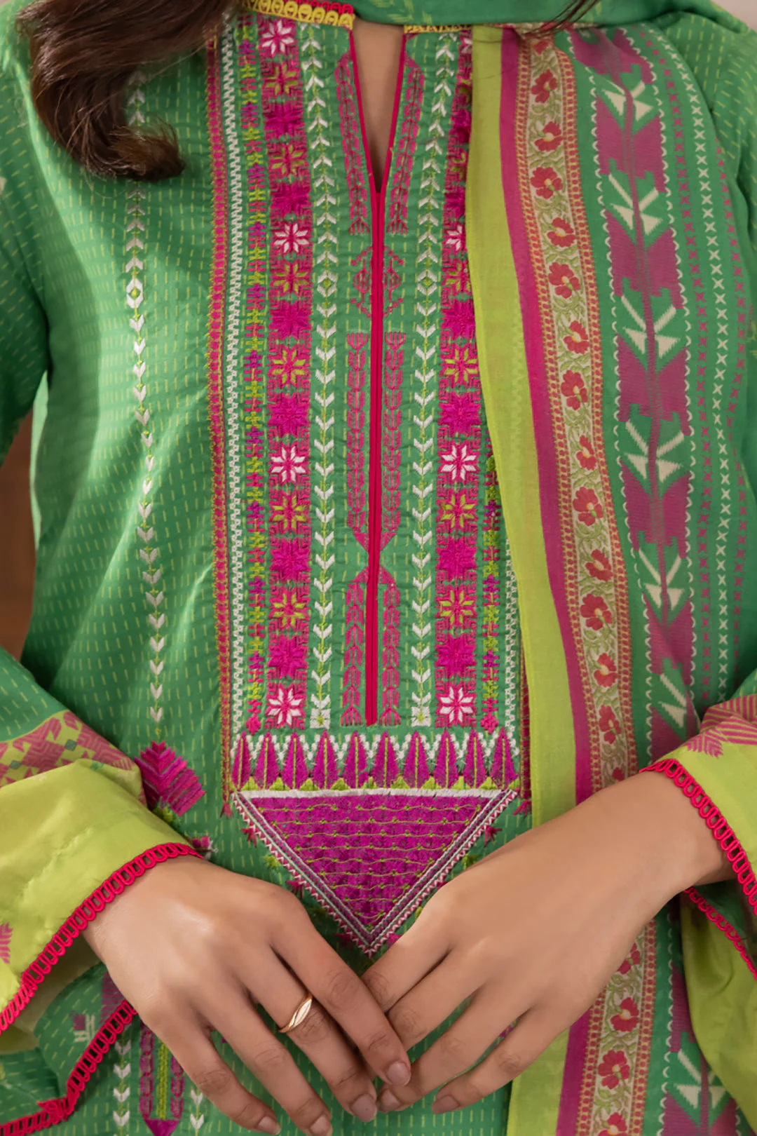 Embroidered Shirt Shalwar Dupatta - 1105 - Image 4
